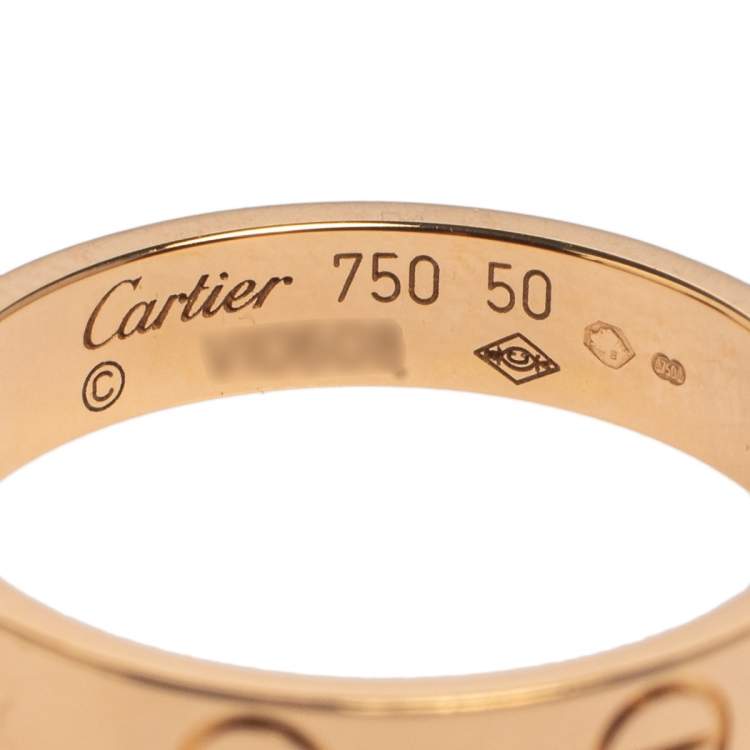 Pre Owned Cartier Love 18K Rose Gold Wedding Band Ring Size 50