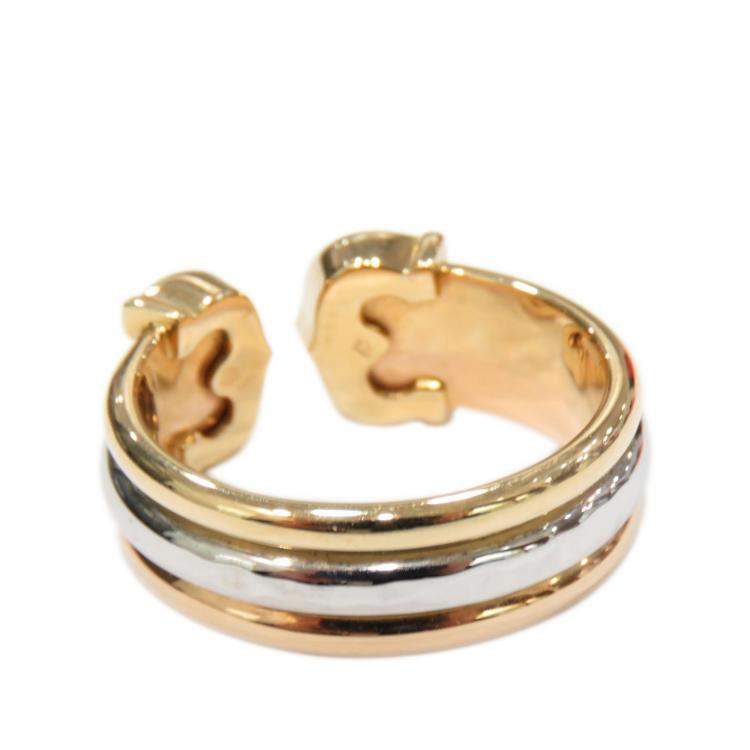 Pre Owned Cartier C2 18K Yellow Gold, Rose Gold Ring Size EU 47