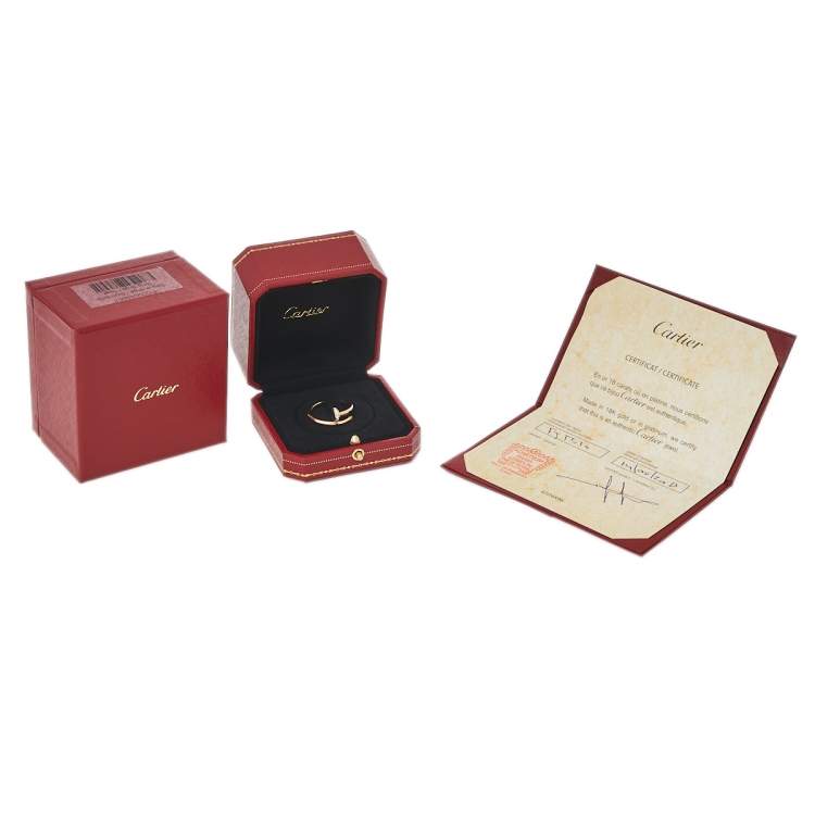 Pre Owned Cartier Juste Un Clou Diamond 18K Rose Gold Ring Size 59