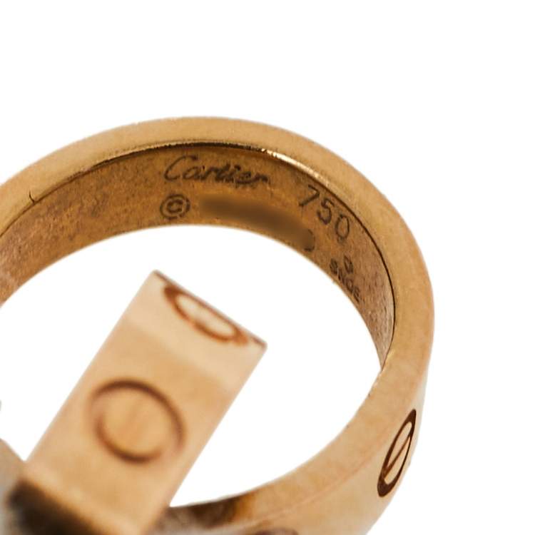Pre Owned Cartier Love Interlocking 2 Hoops 18K Rose Gold Bracelet