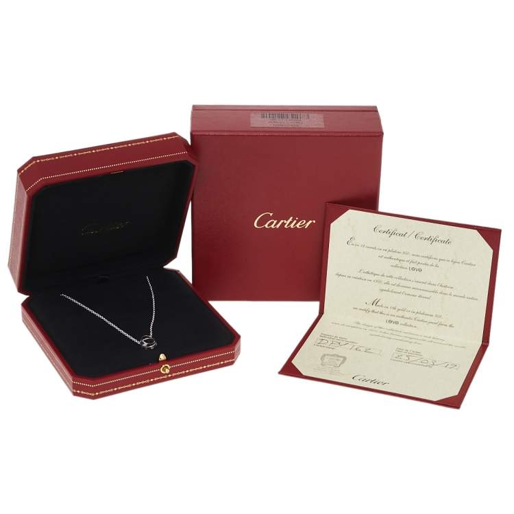 Pre Owned Cartier Love Interlocking Loop 18K White Gold Necklace