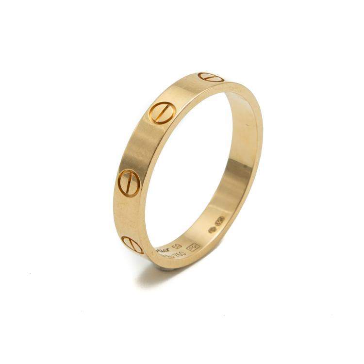 Pre Owned Cartier Love Yellow Gold Wedding Ring Size 59