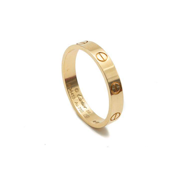 Pre Owned Cartier Love Yellow Gold Wedding Ring Size 59