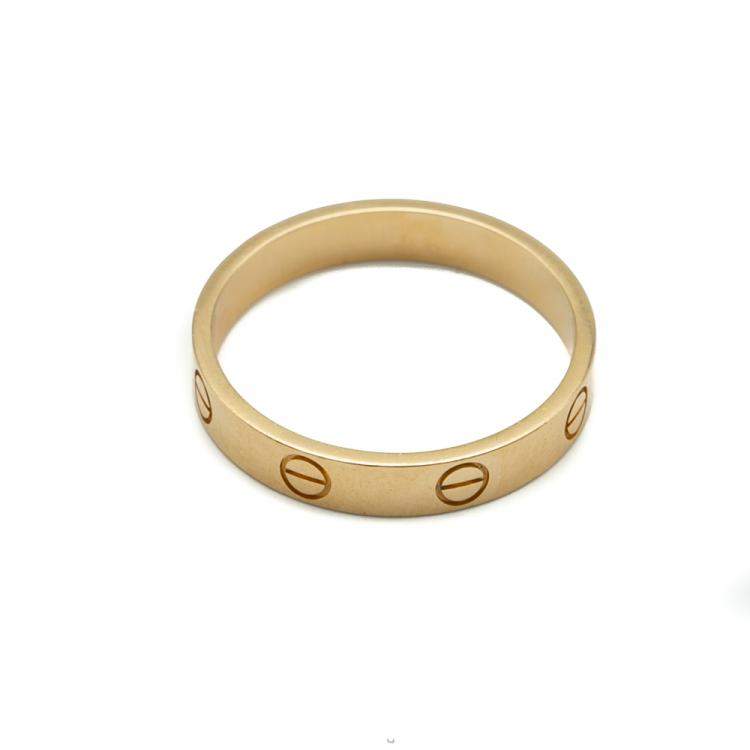 Pre Owned Cartier Love Yellow Gold Wedding Ring Size 59