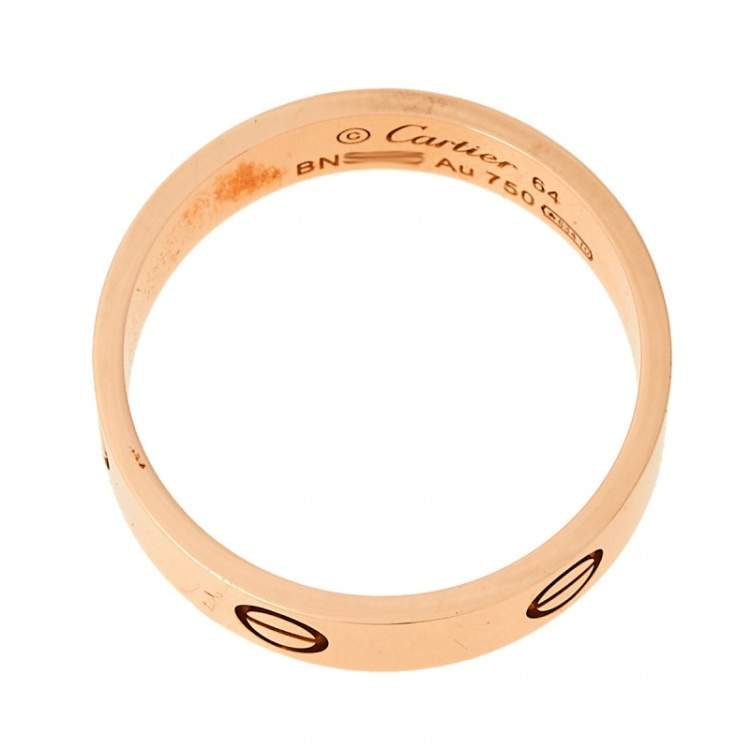 Pre Owned Cartier Love 18K Rose Gold Wedding Band Ring Size 64