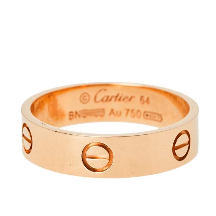 Cartier Love 18K Rose Gold Wedding Band Ring Size 64 Cartier TLC