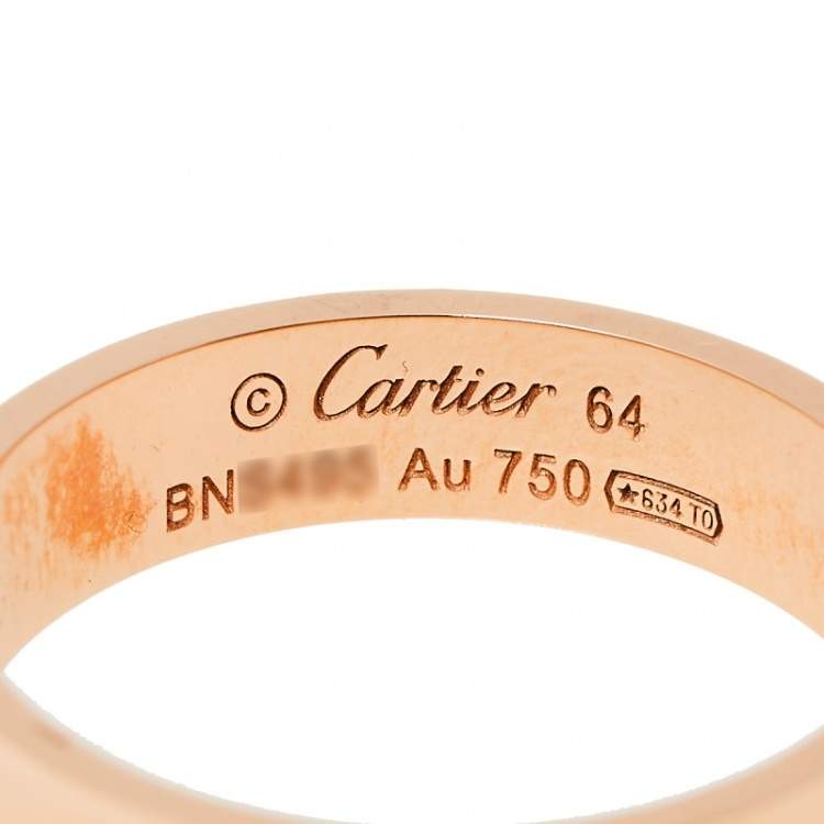 Pre Owned Cartier Love 18K Rose Gold Wedding Band Ring Size 64