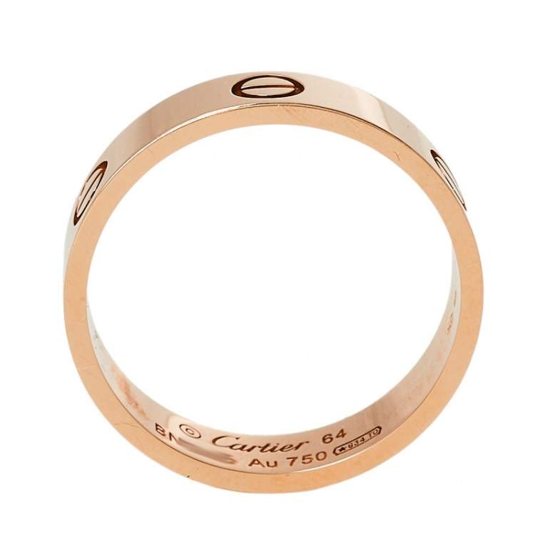 Pre Owned Cartier Love 18K Rose Gold Wedding Band Ring Size 64