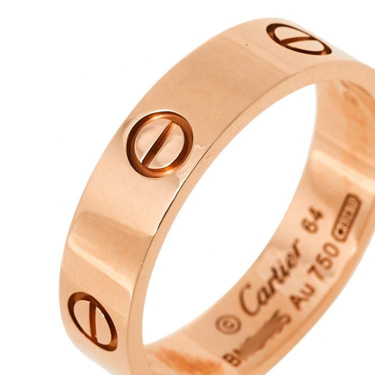 Pre Owned Cartier Love 18K Rose Gold Wedding Band Ring Size 64