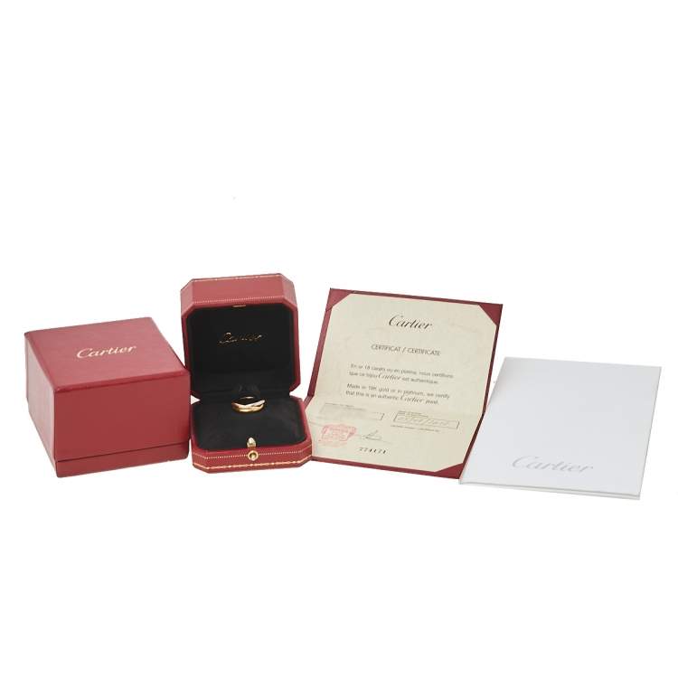 Pre Owned Cartier Trinity 18K Three Tone Gold Ring Size 53
