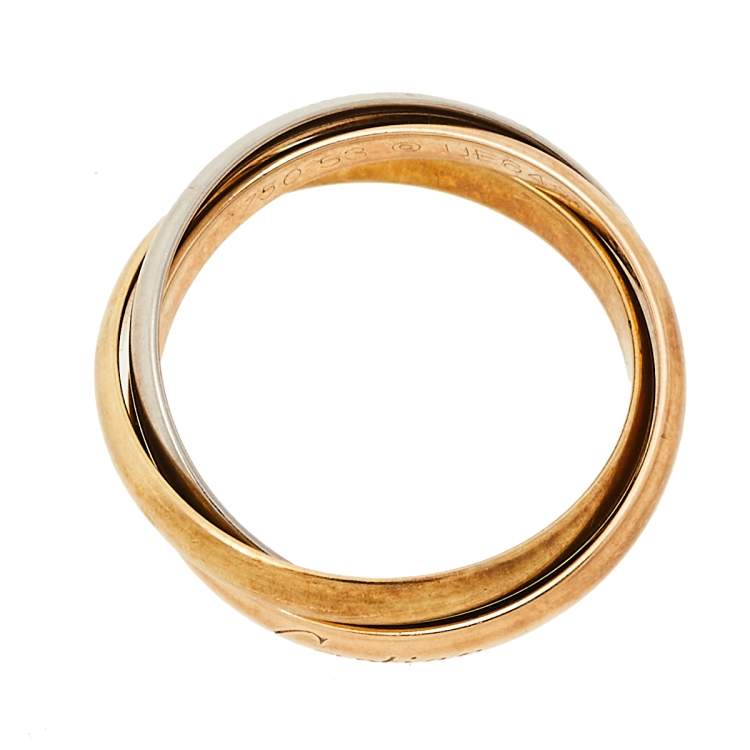 Pre Owned Cartier Trinity 18K Three Tone Gold Ring Size 53