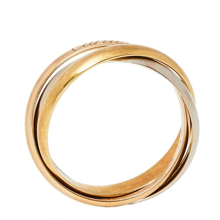 Pre Owned Cartier Trinity 18K Three Tone Gold Ring Size 53