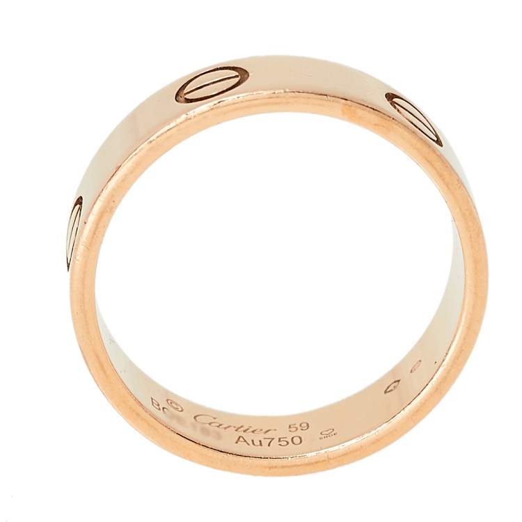 Pre Owned Cartier Love 18K Rose Gold Wedding Band Ring Size 59