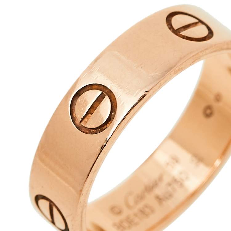 Pre Owned Cartier Love 18K Rose Gold Wedding Band Ring Size 59