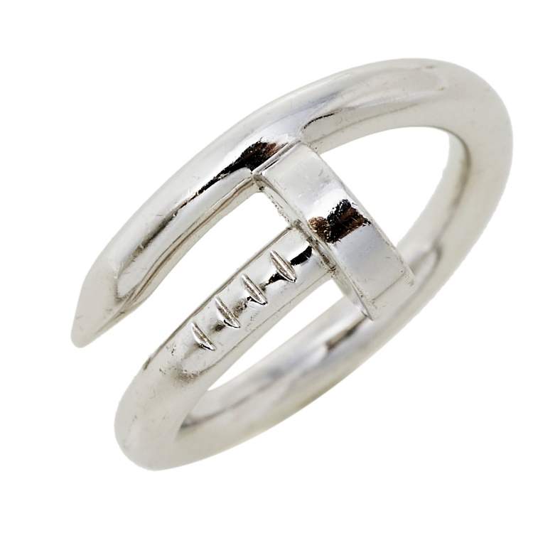 Pre Owned Cartier Juste un Clou 18K White Gold Ring Size 51