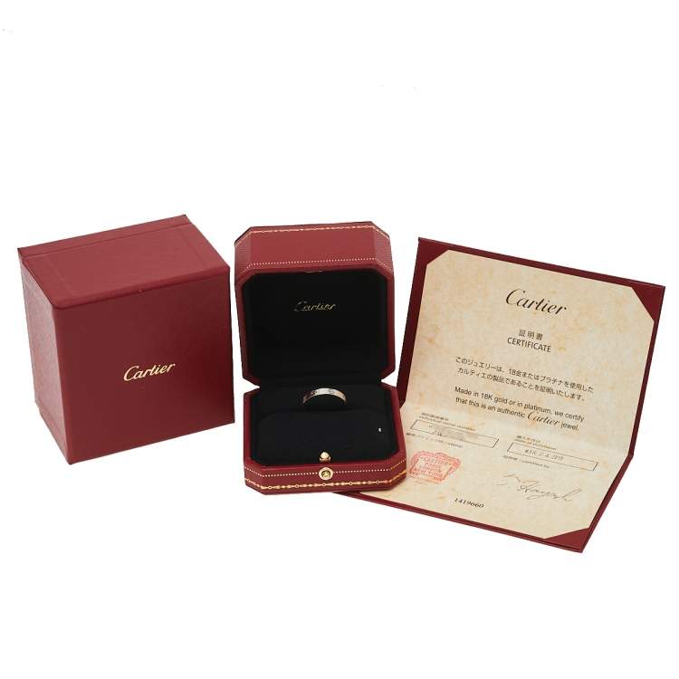 Pre Owned Cartier Love 18K White Gold Wedding Band Ring Size 60