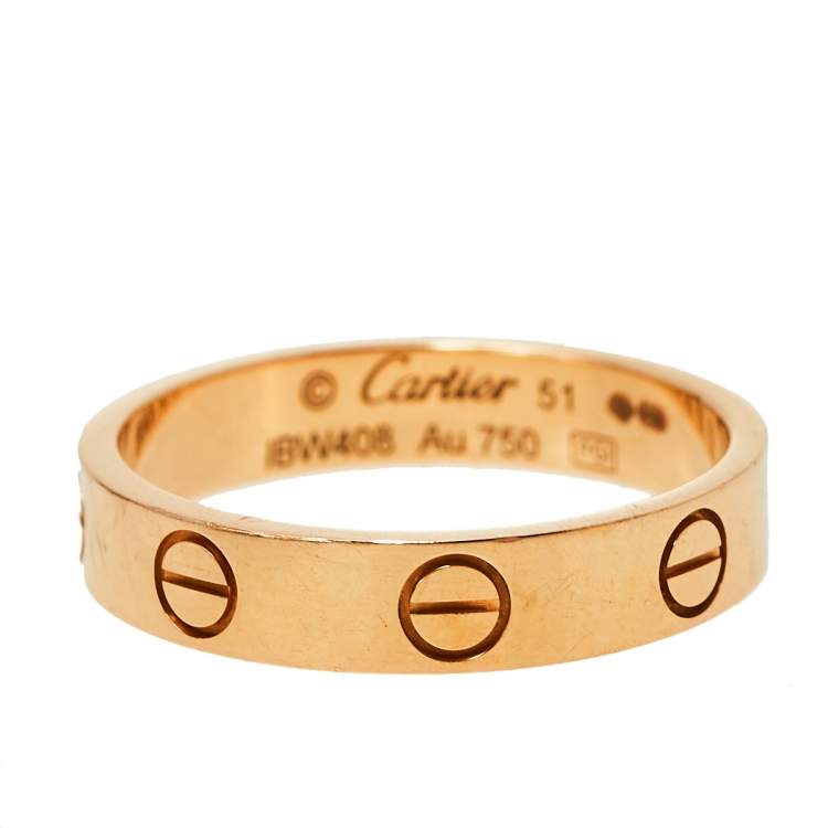 Pre Owned Cartier Love 18K Rose Gold Wedding Band Ring Size 51