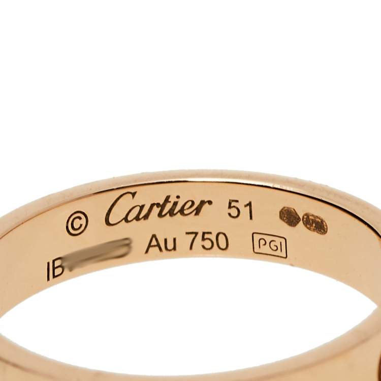 Pre Owned Cartier Love 18K Rose Gold Wedding Band Ring Size 51