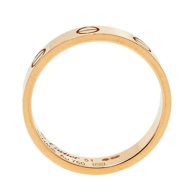 Pre Owned Cartier Love 18K Rose Gold Wedding Band Ring Size 51