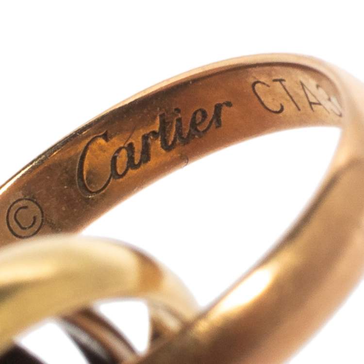 Pre Owned Cartier Trinity 18K Three Tone Gold Adjustable Cord Bracelet