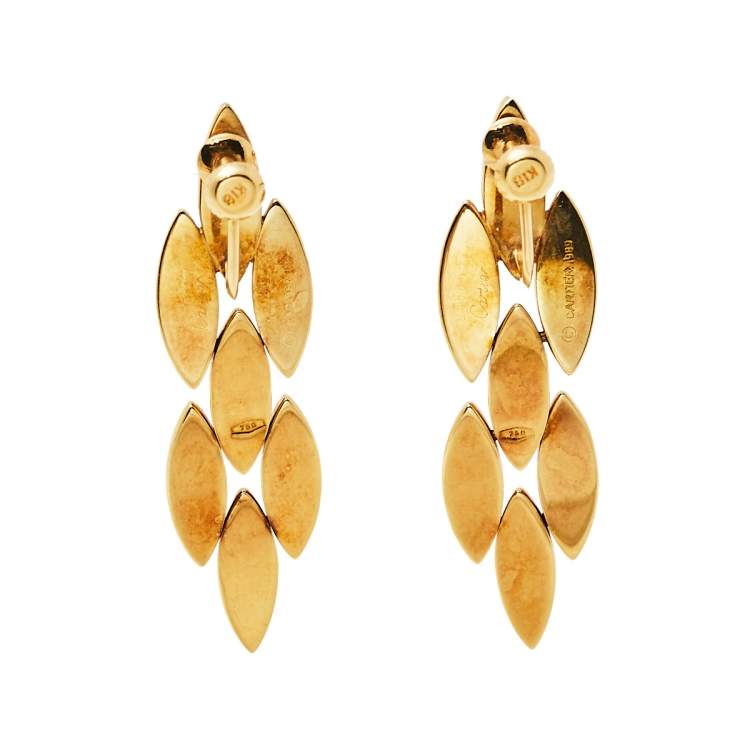Pre Owned Cartier Gentiane 18k Yellow Gold Dangle Earrings