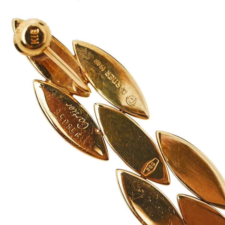 Pre Owned Cartier Gentiane 18k Yellow Gold Dangle Earrings