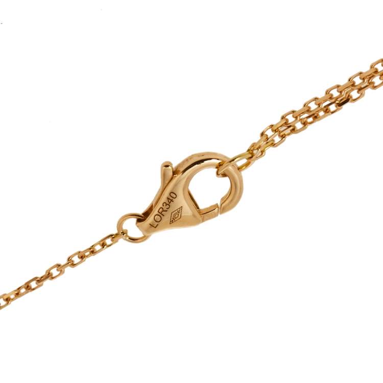 Pre Owned Cartier Amulette de Cartier Diamond Mother of Pearl 18K Yellow Gold Necklace XS