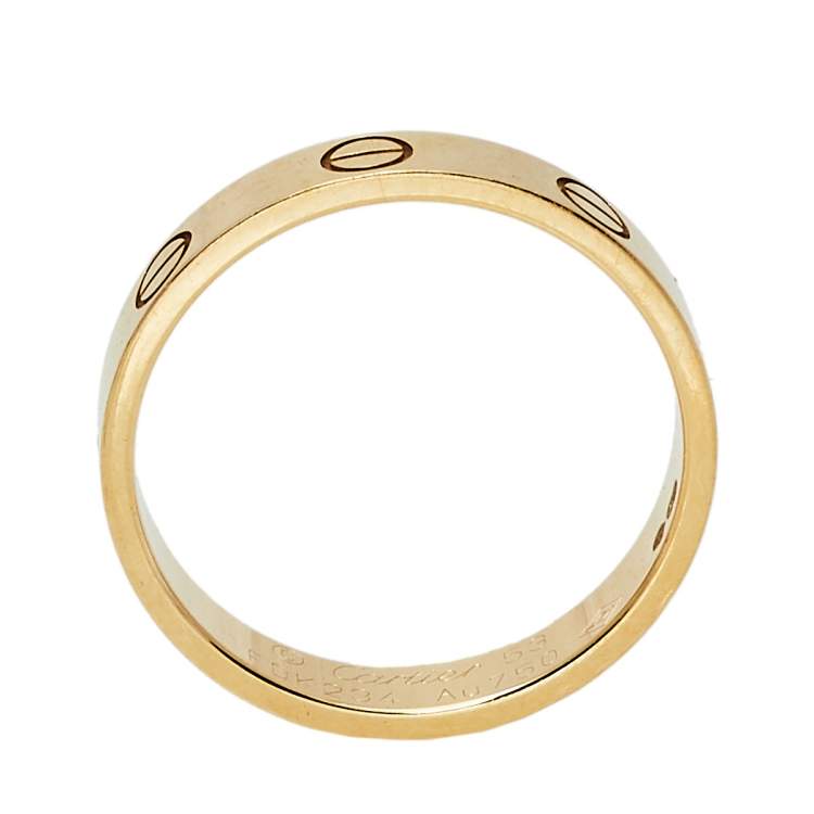 Pre Owned Cartier Love 18K Yellow Gold Wedding Band Ring Size 53