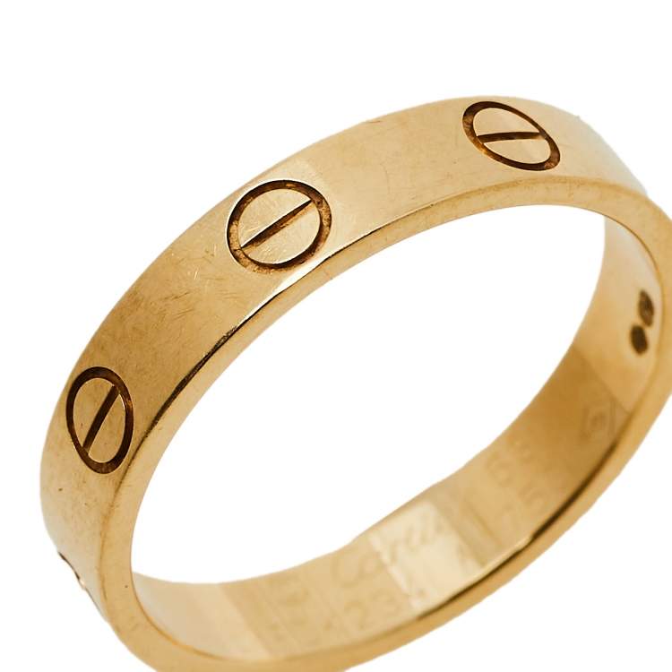 Pre Owned Cartier Love 18K Yellow Gold Wedding Band Ring Size 53