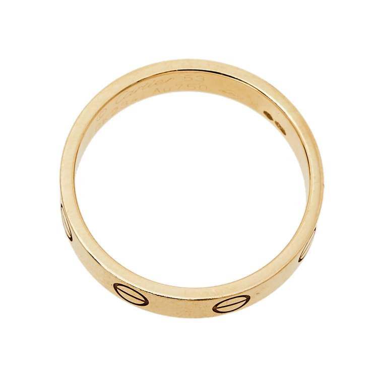 Pre Owned Cartier Love 18K Yellow Gold Wedding Band Ring Size 53