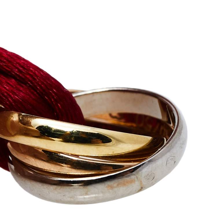 Pre Owned Cartier Trinity 18K Three Tone Gold Adjustable Cord Bracelet