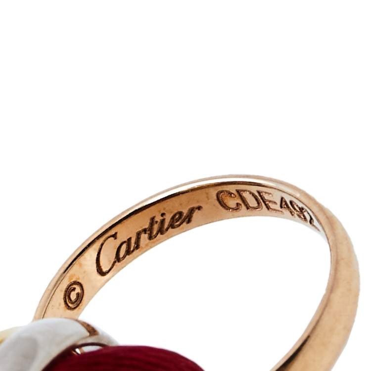 Pre Owned Cartier Trinity 18K Three Tone Gold Adjustable Cord Bracelet