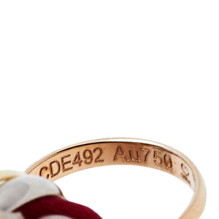 Pre Owned Cartier Trinity 18K Three Tone Gold Adjustable Cord Bracelet