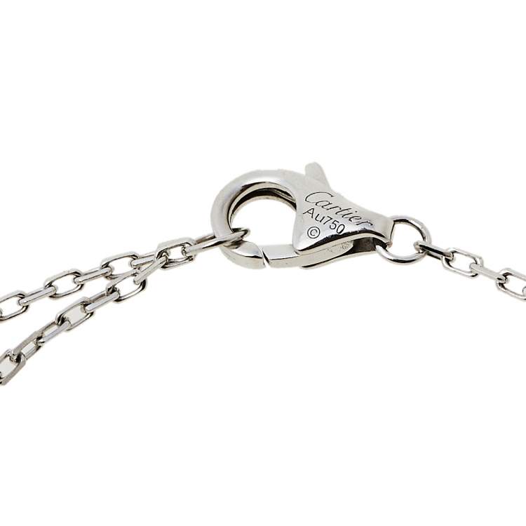 Pre Owned Cartier D'Amour Diamond Halo 18K White Gold Bracelet