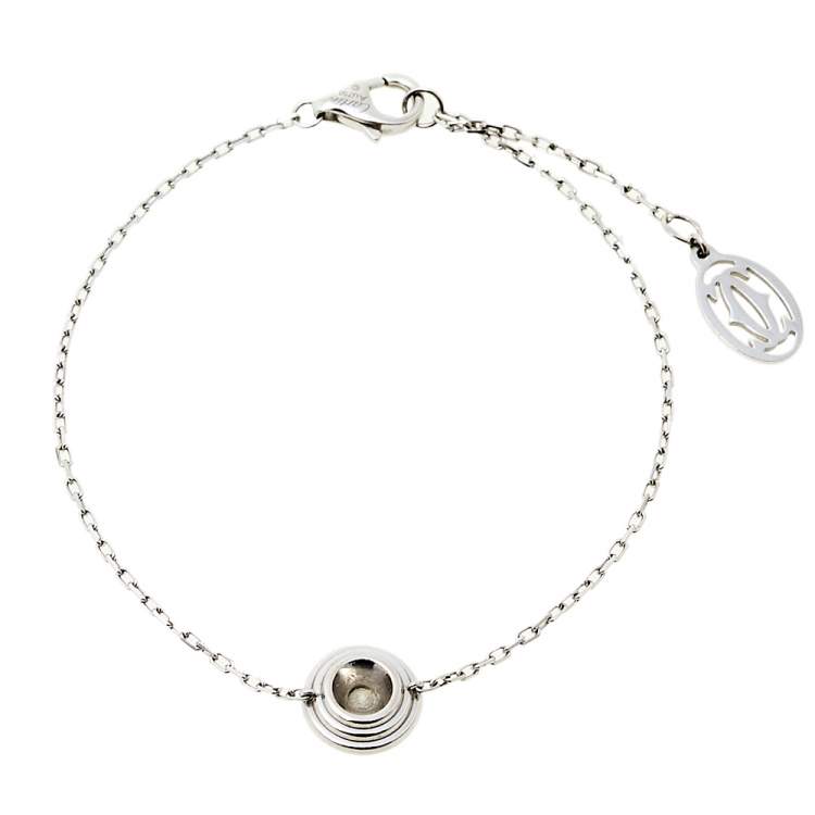 Pre Owned Cartier D'Amour Diamond Halo 18K White Gold Bracelet