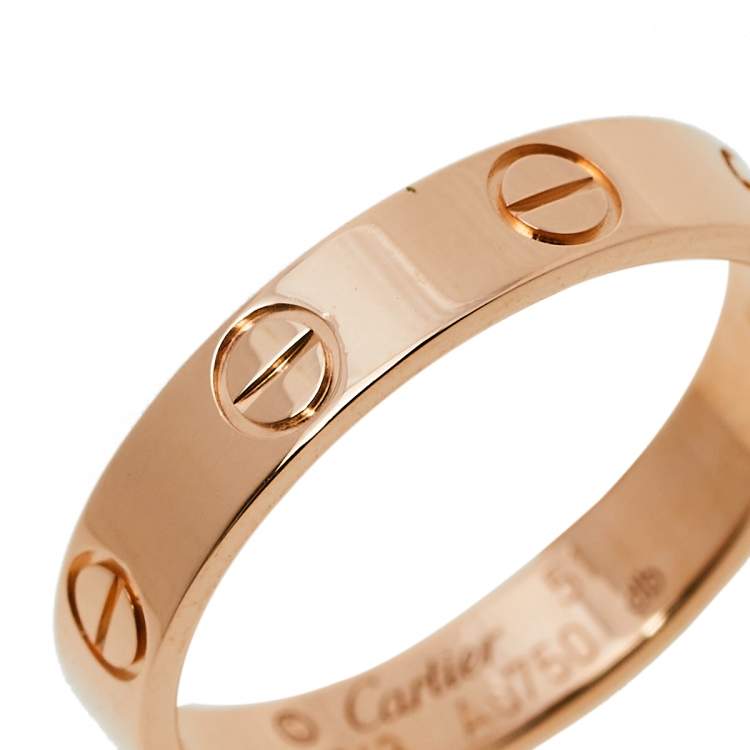 Pre Owned Cartier Love 18K Rose Gold Wedding Band Ring Size 51