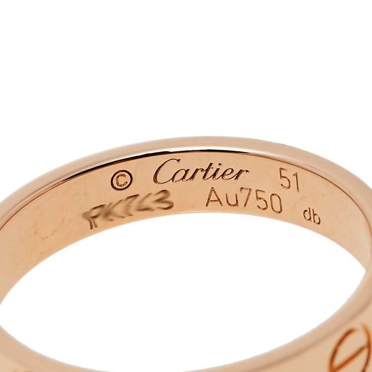 Pre Owned Cartier Love 18K Rose Gold Wedding Band Ring Size 51
