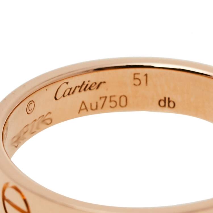 مملوكة مسبقًا Cartier Love 18K Rose Gold Wedding Band Ring Size 51