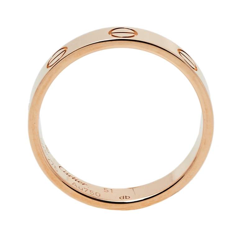 مملوكة مسبقًا Cartier Love 18K Rose Gold Wedding Band Ring Size 51