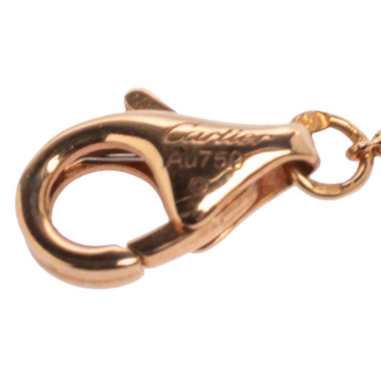 Pre Owned Cartier Caresse d'Orchidées par Cartier Pink Chalcedony 18K Rose Gold Bracelet
