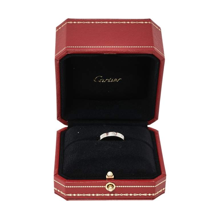 Pre Owned Cartier Love 18K White Gold Wedding Band Ring Size 52