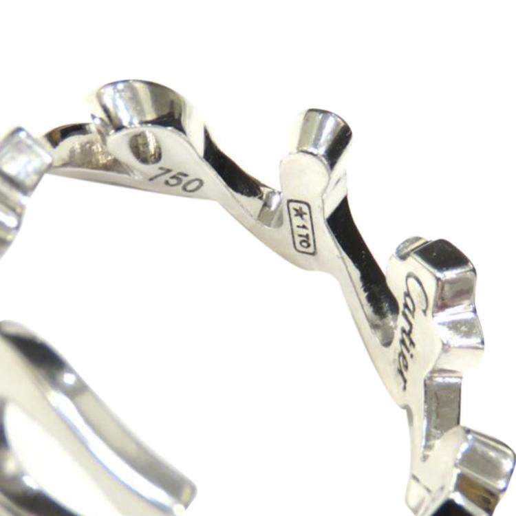 Pre Owned Cartier Signature 18K White Gold Ring Size EU 52