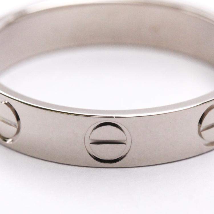 Pre Owned Cartier 18K White Gold Mini Love Ring Size 51
