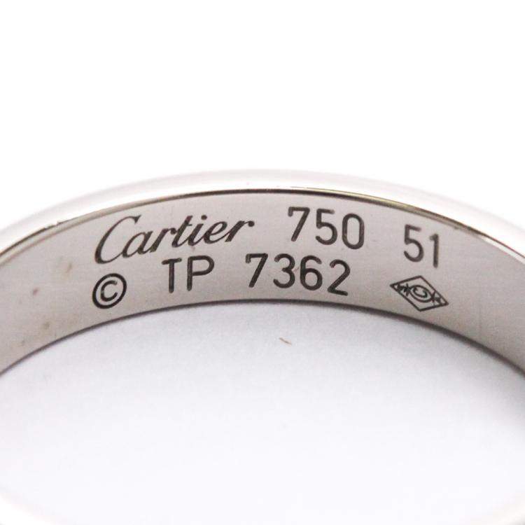 Pre Owned Cartier 18K White Gold Mini Love Ring Size 51