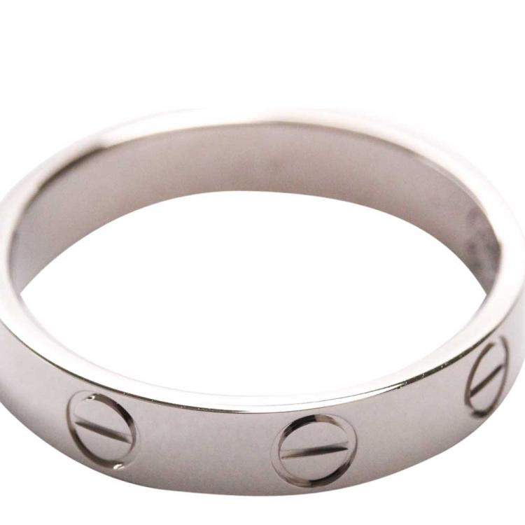 Pre Owned Cartier 18K White Gold Mini Love Ring Size 51