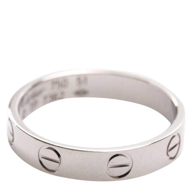 Pre Owned Cartier 18K White Gold Mini Love Ring Size 51