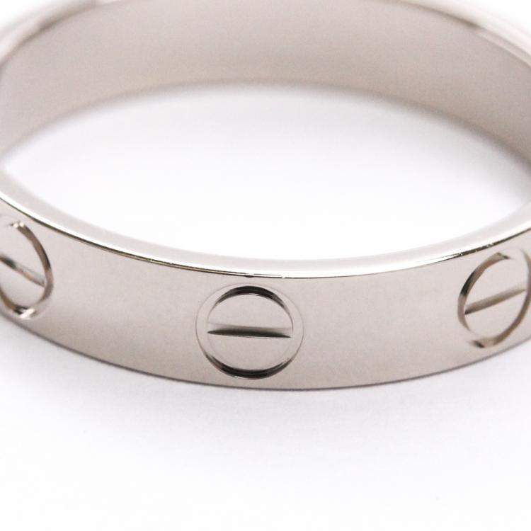 Pre Owned Cartier 18K White Gold Mini Love Ring Size 51