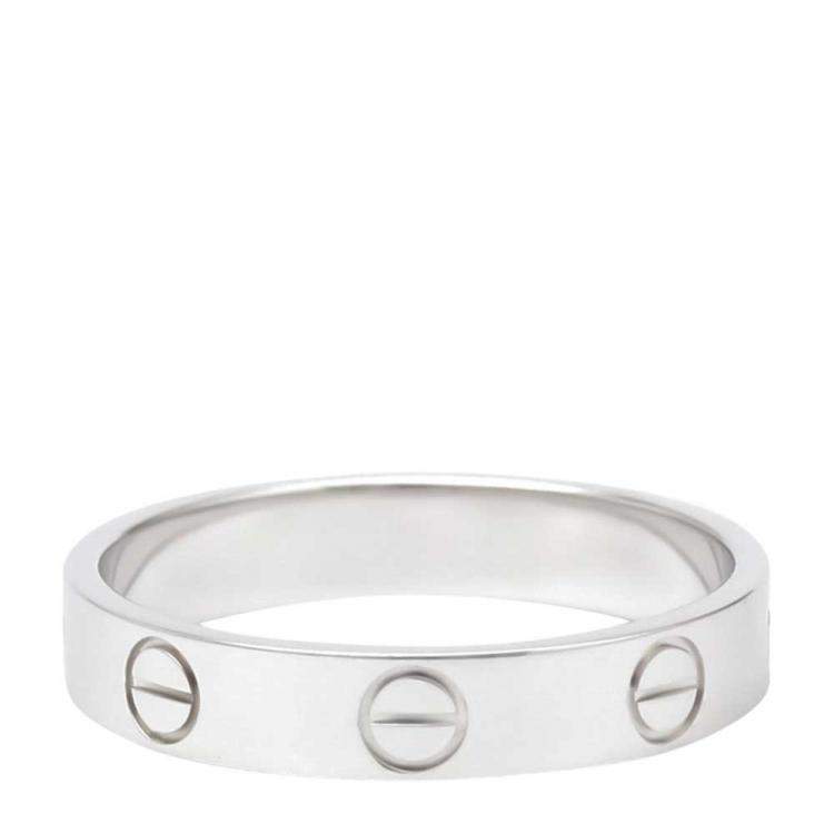 Pre Owned Cartier 18K White Gold Mini Love Ring Size 53
