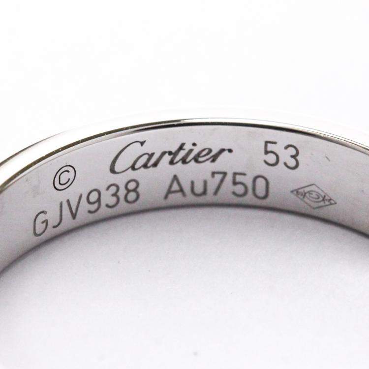 Pre Owned Cartier 18K White Gold Mini Love Ring Size 53