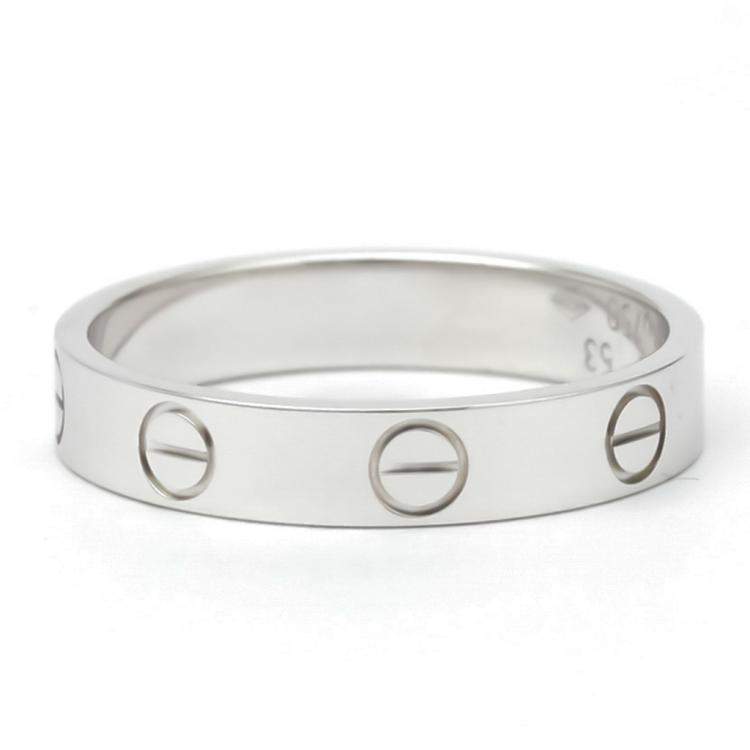 Pre Owned Cartier 18K White Gold Mini Love Ring Size 53
